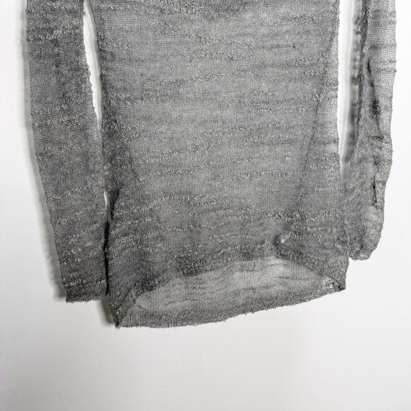 Helmut Lang For Intermix Size P Marled Gray Knit Cowl Neck Sweater Lightweight - Picture 3 of 8